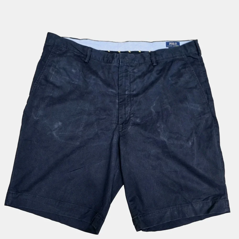 Polo Ralph Lauren Stretch Classic Fit Navy Blue Chino Shorts Size‎ 44T Big/TALL